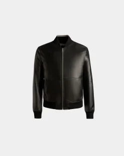 Bomber Jacket In Black Leather