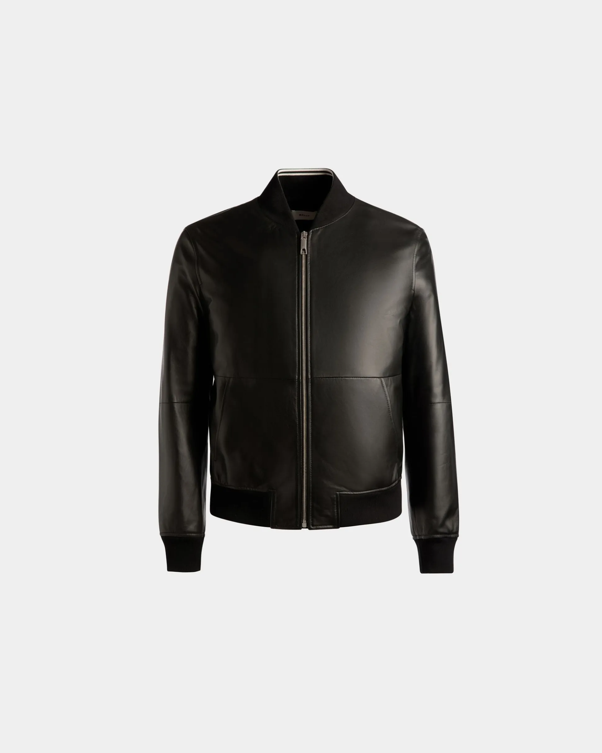 Bomber Jacket In Black Leather