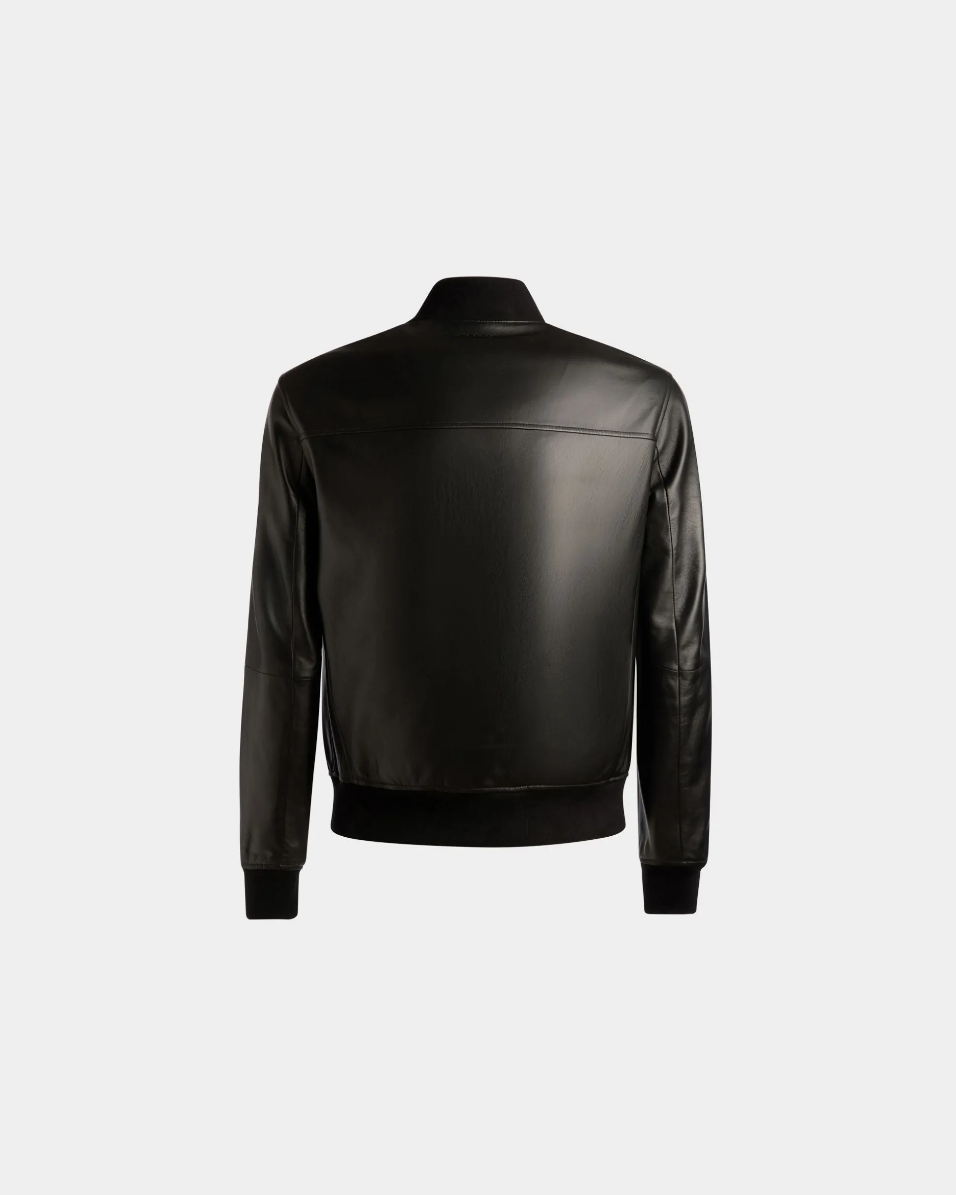 Bomber Jacket In Black Leather