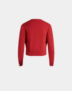 Cardigan In Candy Red Cashmere