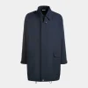 Coat in Navy Blue Nylon