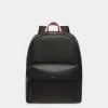 Code Backpack in Black Grained Leather