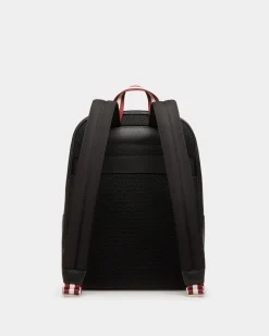 Code Backpack in Black Grained Leather