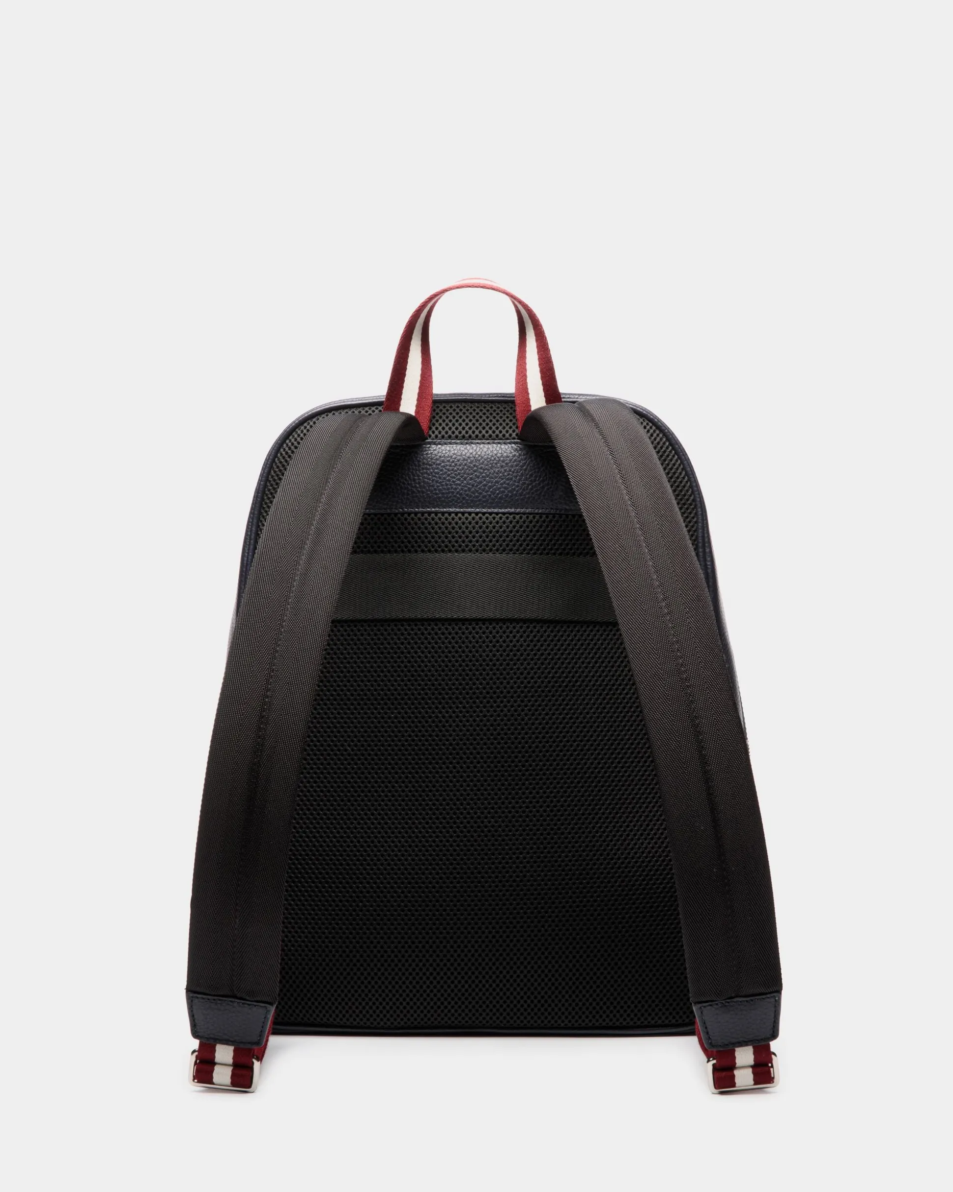 Code Backpack In Navy Blue Grained Leather