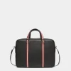 Code Briefcase In Black Grained Leather