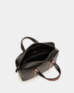 Code Briefcase In Black Grained Leather