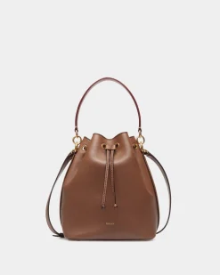 Code Bucket Bag In Brown Leather
