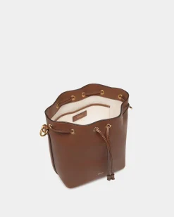 Code Bucket Bag In Brown Leather