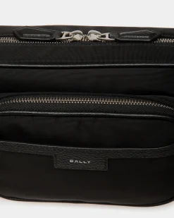 Code Crossbody Bag in Black Nylon