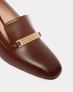 Deco Pump in Brown Leather