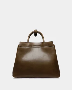 Deco Tote Bag In Marron Glacé Leather