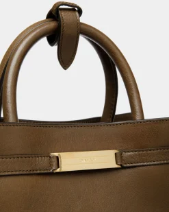 Deco Tote Bag In Marron Glacé Leather