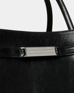 Deco Weekender In Black Leather