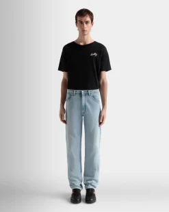 Denim Pants In Light Indigo Cotton