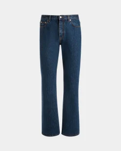 Denim Pants in Medium Blue Cotton