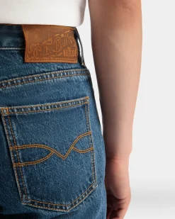 Denim Pants in Medium Blue Cotton