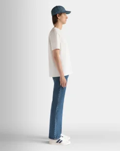 Denim Pants in Medium Blue Cotton
