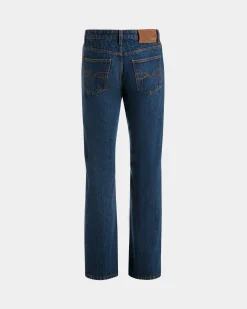 Denim Pants in Medium Blue Cotton