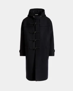 Duffel Coat In Navy Blue Wool