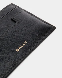 Easy Bally Card Holder In Black Leather
