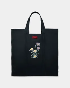 Easy Bally Tote In Navy Blue Cotton Canvas