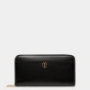 Emblem Long Wallet in Black Leather