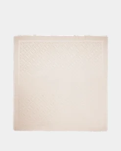 Emblem Print Square Scarf In Dusty Petal Silk