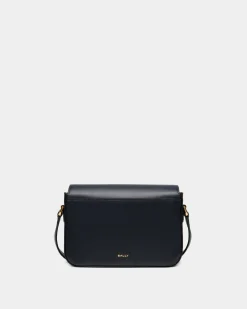Emblem  Small Crossbody Bag in Navy Blue Leather