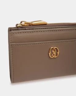 Emblem Wallet in Beige Leather