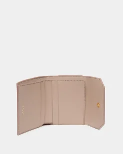 Emblem Wallet In Light Beige Leather