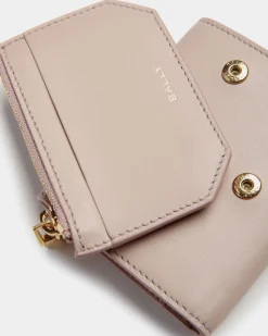 Emblem Wallet In Light Beige Leather