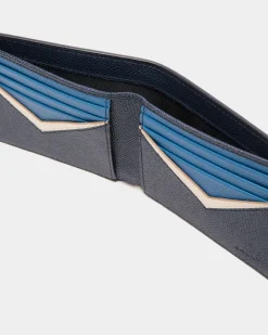 Flag Bifold Wallet in Blue Leather