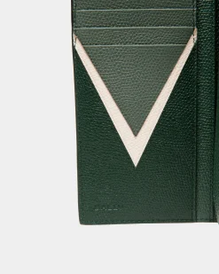 Flag Continental Wallet in Bottle Green Leather