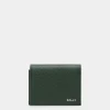 Flag Trifold in Bottle Green Leather