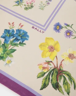 Foulard In Mountain Flower Print Silk