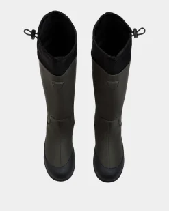 Frei Boot in Military Green Rubberized Leather