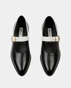 Glendale Mary-Jane In Black and White Leather