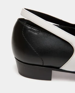 Glendale Mary-Jane In Black and White Leather