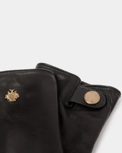 Gloves With a Bally Crest Logo In Black Leather
