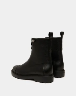 Gusto Bootie in Black Grained Leather