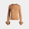 Knit Top In Light Beige Mohair And Silk