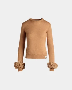 Knit Top In Light Beige Mohair And Silk