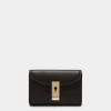 Lock Me Wallet In Black Grained Leather