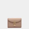 Lock Me Wallet In Nude Grained Leather