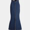 Long Skirt In Medium Blue Cotton