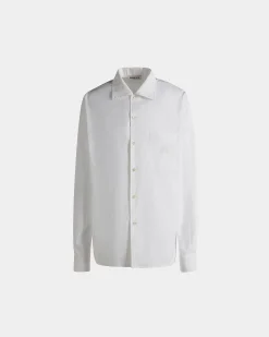 Long Sleeve Shirt In White Cotton