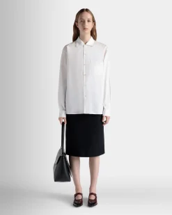 Long Sleeve Shirt In White Cotton