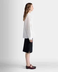 Long Sleeve Shirt In White Cotton