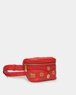 Mountain Belt Bag  in Red Leather
