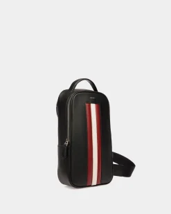 Mythos Sling Bag In Black Recycled Leather